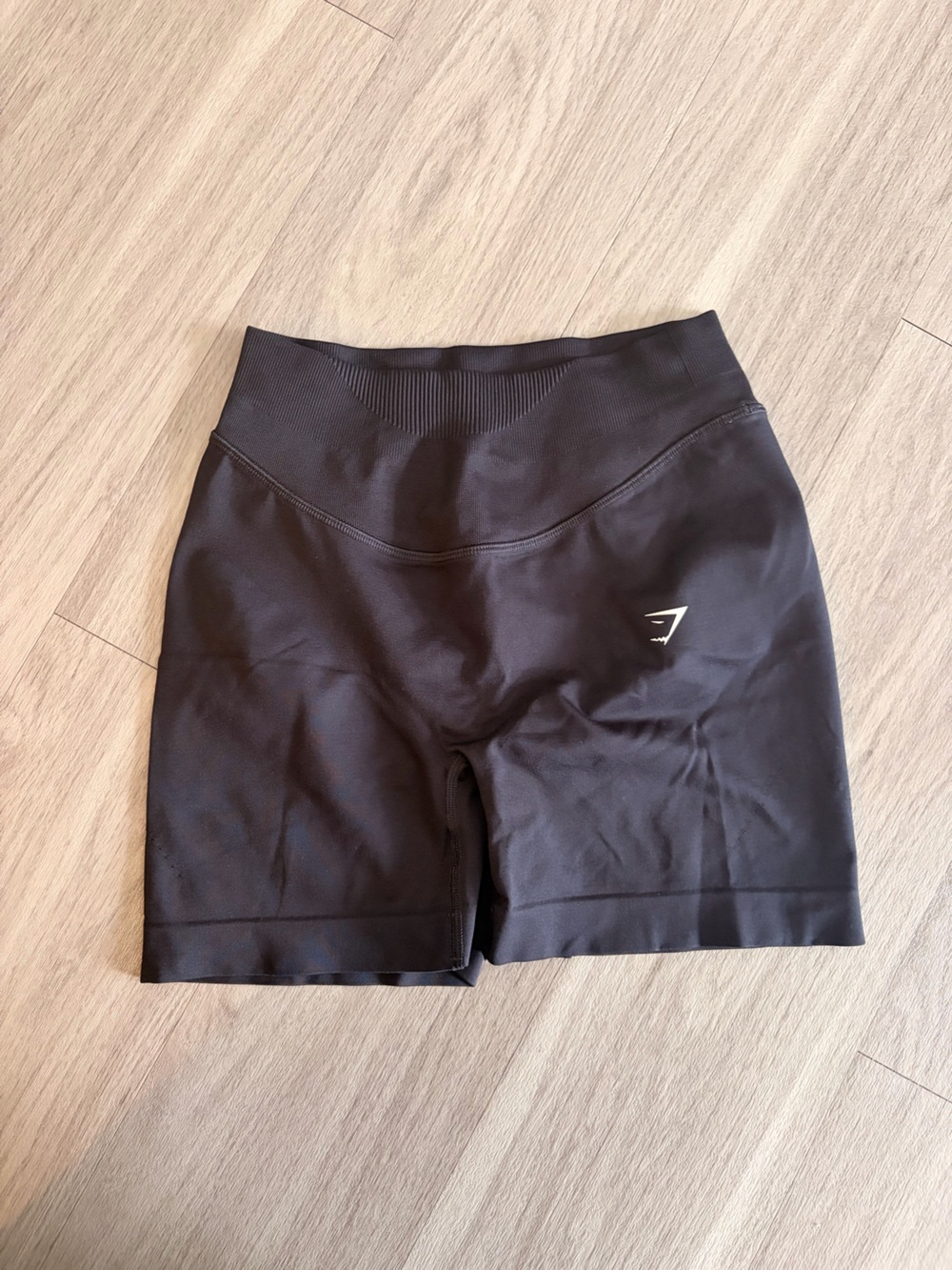 Gymshark Black High-Rise Bike Shorts with Subtle Logo
